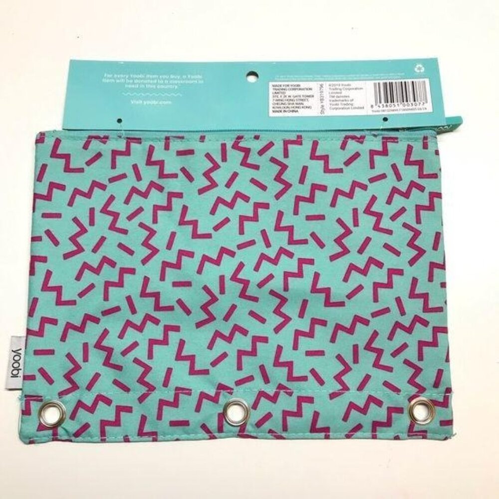 Yoobi 2 Piece Binder Zip Case Set Flamingo & Zigzag Design - Picture 2 of 8
